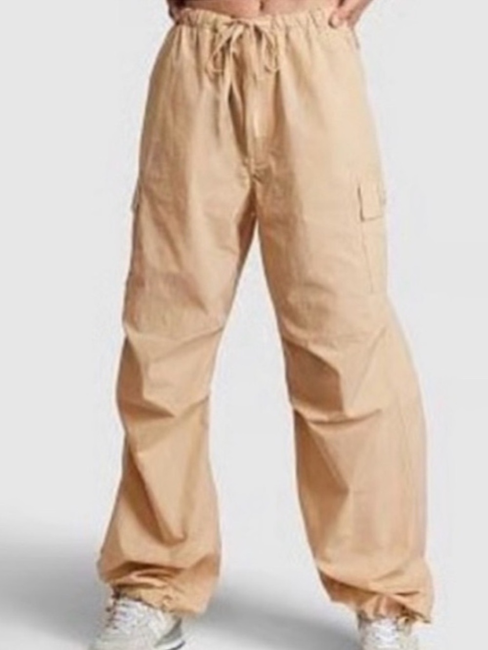 PINK Victoria's Secret Beige Cargo Jogger Pants
